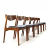 Set van 6 teakhouten stoelen ontwerp P.E. Jørgensen voor Farso