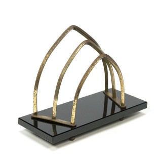 Vintage letter stand glass / brass