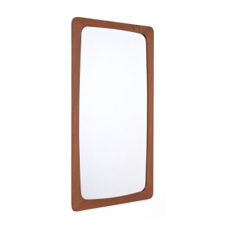 Teak vintage mirror with a wide rim