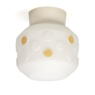 Vintage 1950s ceiling lamp with yellow detail