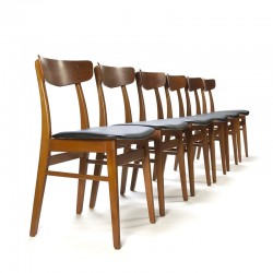 Teak set of 6 vintage Farstrup chairs