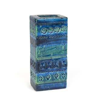 Vintage Rimini blue vase design Aldo Londi for Bitossi