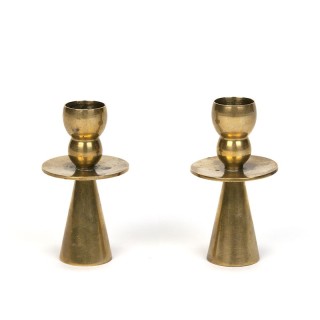 Danish set of 2 vintage candlestick by Kara