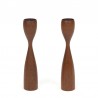 Set of Danish teak vintage candleholders