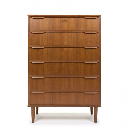 Large model teak Danish vintage chest of drawers