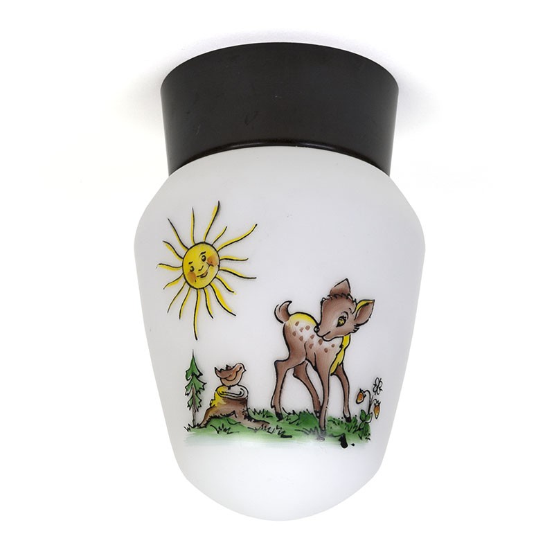 Vintage ceiling lamp with Bambi from the fifties / sixties