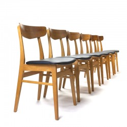 Vintage Deense Farstrup stoelen set van 6