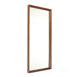 Deense vintage spiegel in teakhouten baklijst