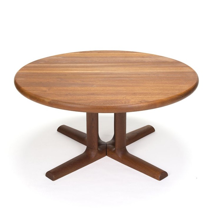 Solid teak round vintage Danish coffee table