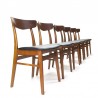 Set van 6 Deense Mid-Century vintage eettafel stoelen