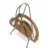 Vintage magazine rack made of woven wicker