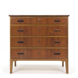 Danish vintage chest of drawers with 4 lockable drawers