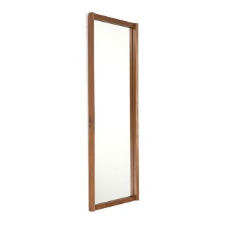 Deense vintage spiegel smal teakhouten model