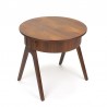 Round model vintage Danish side table with storage space