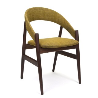 Deense vintage bureaustoel met groene bekleding