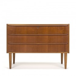 Teak vintage Danish wide chest of drawers