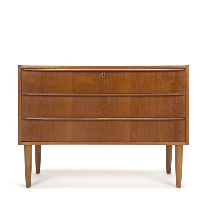 Teak vintage Danish wide chest of drawers