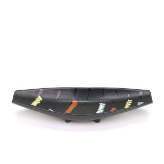 Black vintage earthenware plate