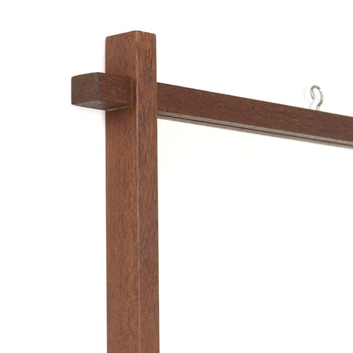 Deense teakhouten vintage spiegel jaren zestig