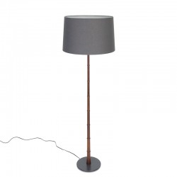 Danish teak vintage floor lamp with gray shade