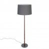 Danish teak vintage floor lamp with gray shade