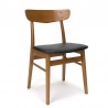Danish vintage dining table chair with backrest in teak