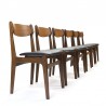 Danish set of 6 vintage dining table chairs in teak