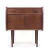 Danish small vintage cabinet with sliding doors in teak