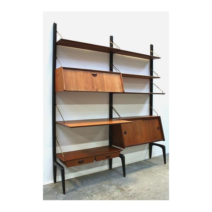 Webe wandsysteem teak - Retro Studio