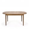 Vintage teak dining table extendable oval model