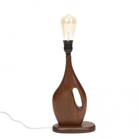 Vintage teakhouten Deense tafellamp met organisch design