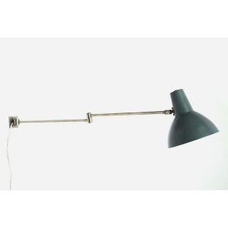 Blauwe jaren 50/60 wandlamp