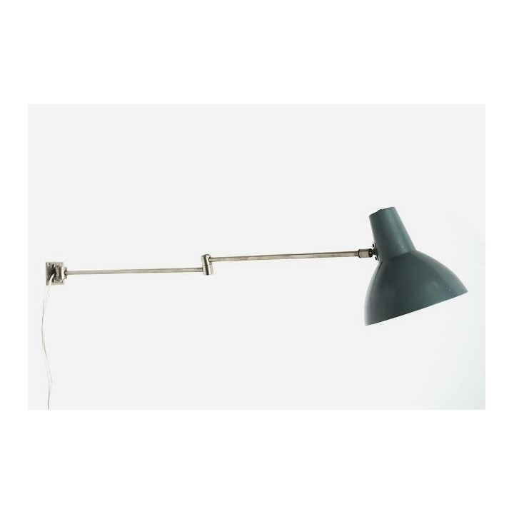 Blauwe jaren 50/60 wandlamp