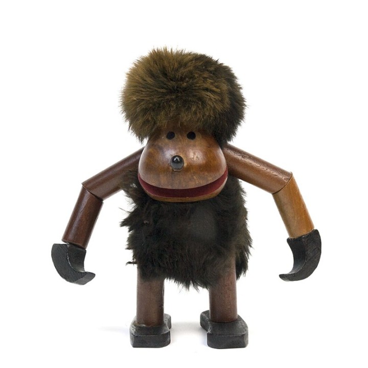 Vintage teak troll monkey in Kay Bojesen style