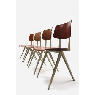 Industriele stoelen set van 4 - Retro Studio
