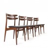 Set of 4 Danish stylish teak vintage chairs