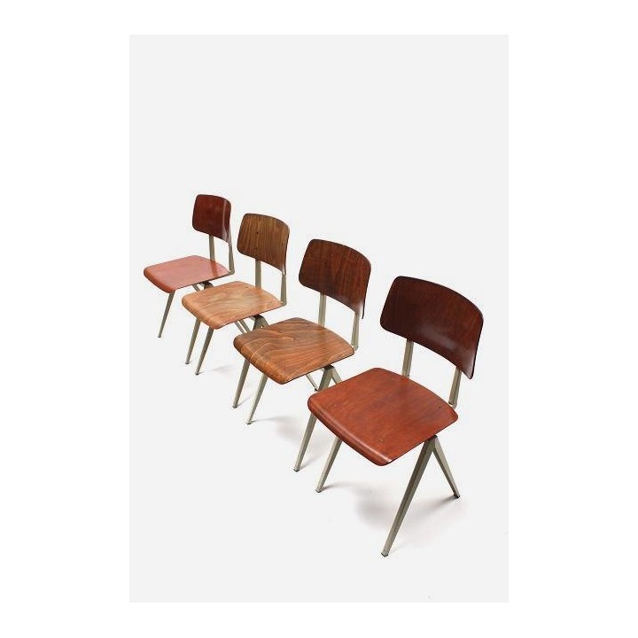 Industriele stoelen set van 4 - Retro Studio