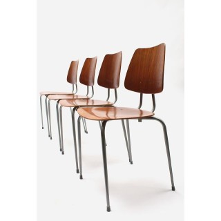 Set of 4 Danish school chairs - Retro Studio