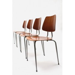 Set van 4 Deense school stoelen