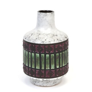 West Germany vintage vaas met groen detail