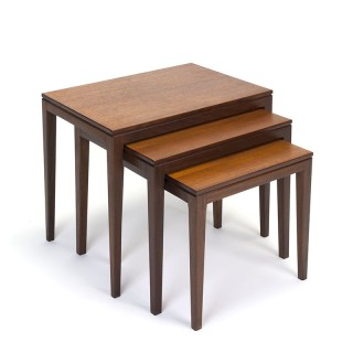 Vintage nesting tables in teak sixties