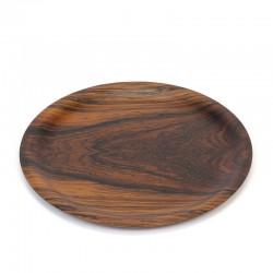 Round vintage rosewood tray