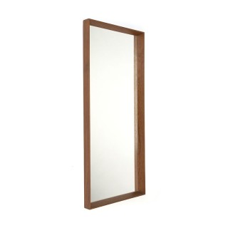 Grote Deense vintage teakhouten spiegel in baklijst