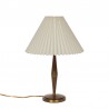 Danish vintage table lamp with base in teak and brass