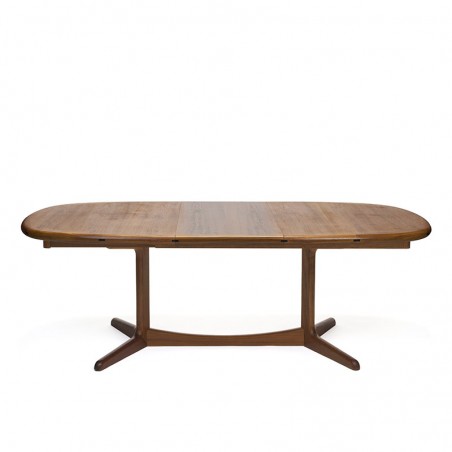 Large model oval vintage design dining table in teak