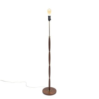 Vloerlamp teak met messing vintage Deens model