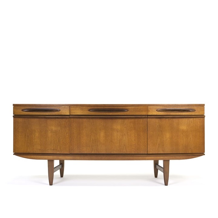 Vintage teakhouten dressoir met 3 lades