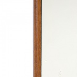 Rechthoekig model vintage spiegel met teakhouten lijst