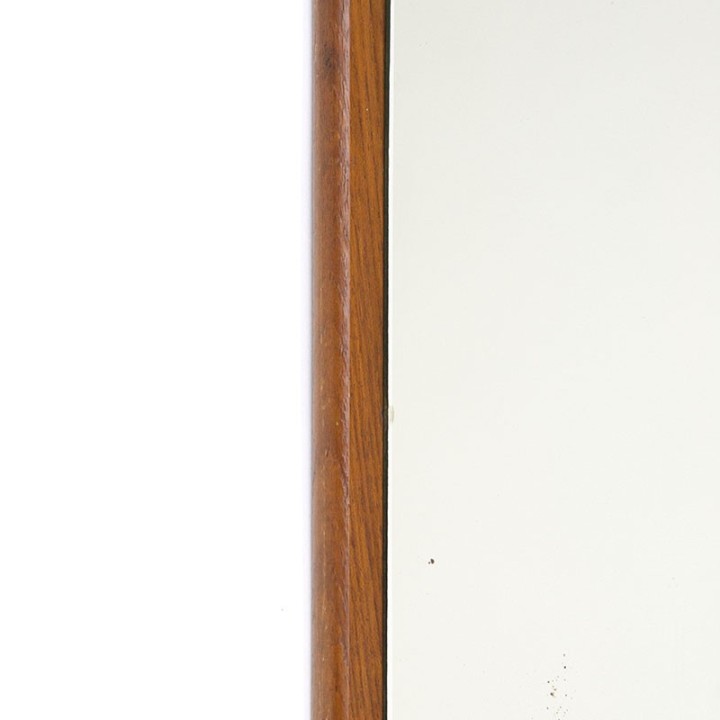 Rechthoekig model vintage spiegel met teakhouten lijst