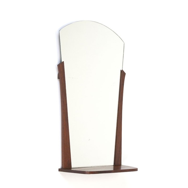 Danish vintage mirror in teak with shelf